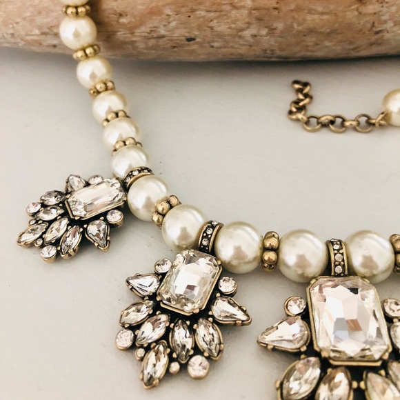 Vintage Banana Republic Rhinestone Statement Necklace - Picture 5 of 16